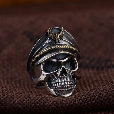 Deer King jewelry personality skull Mensring wholesale S925 Silver Antique Style