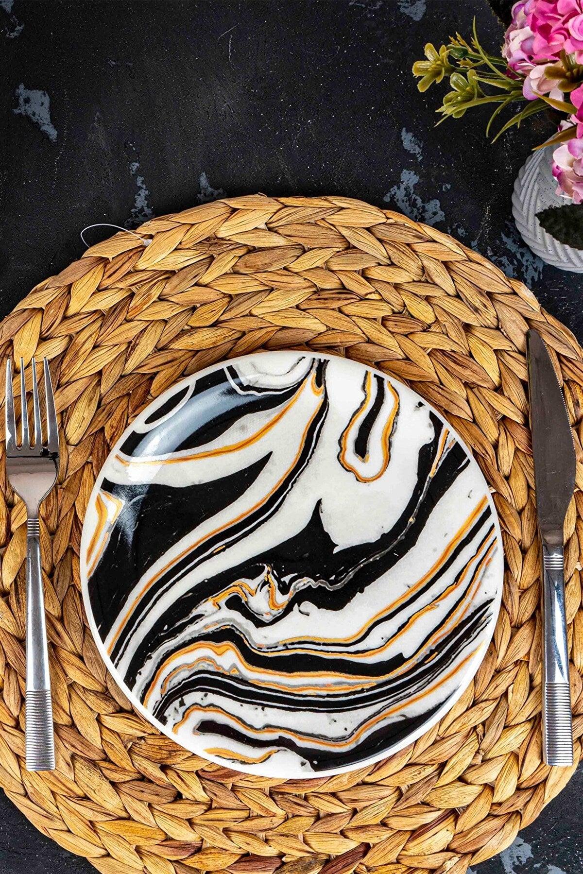 Custom Design Porcelain Service Plate - 6 Pieces