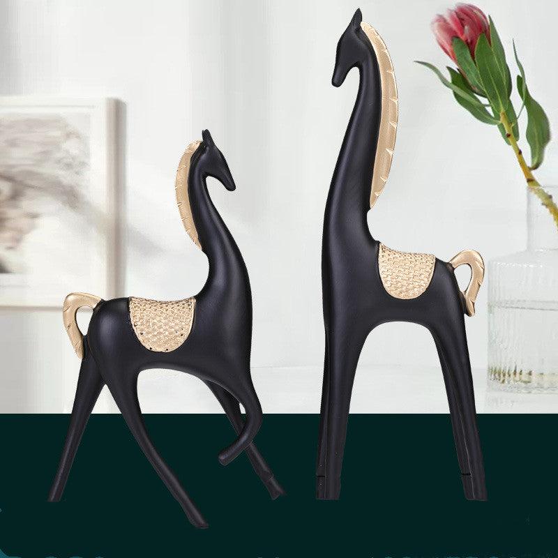 Chinese style light luxury resin lucky horse ornaments