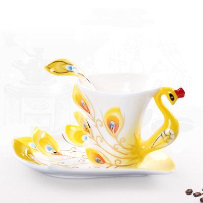 Lang Porcelain Peacock Coffee Cup And Saucer Set