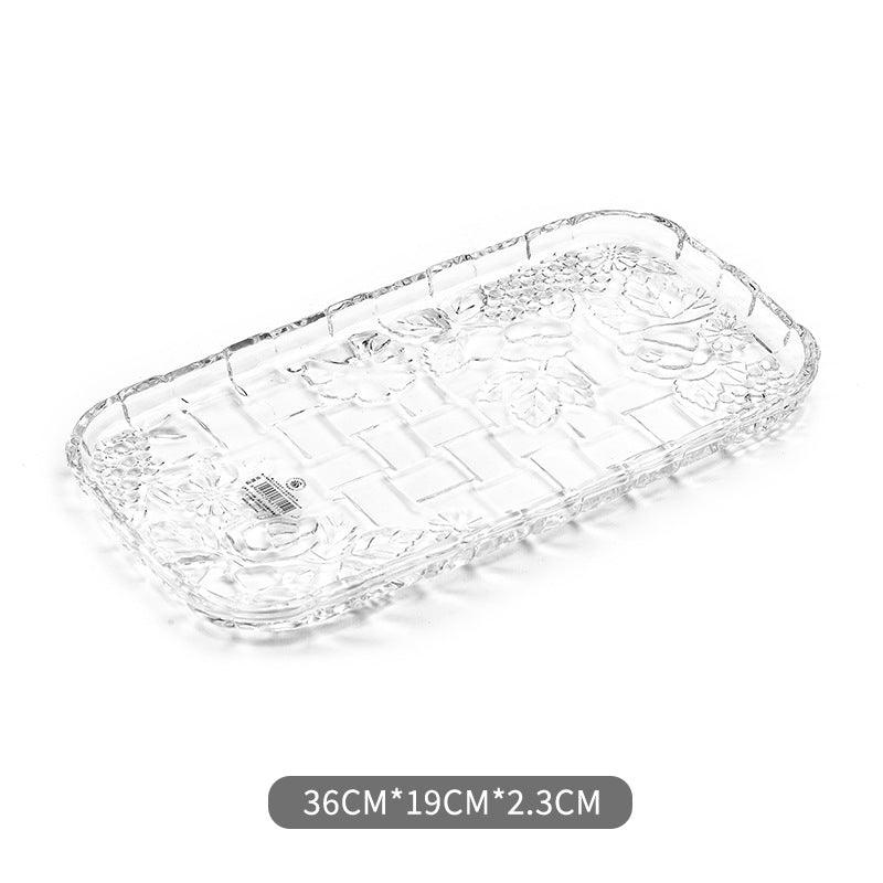 European Style Crystal Glass Rectangular Tray