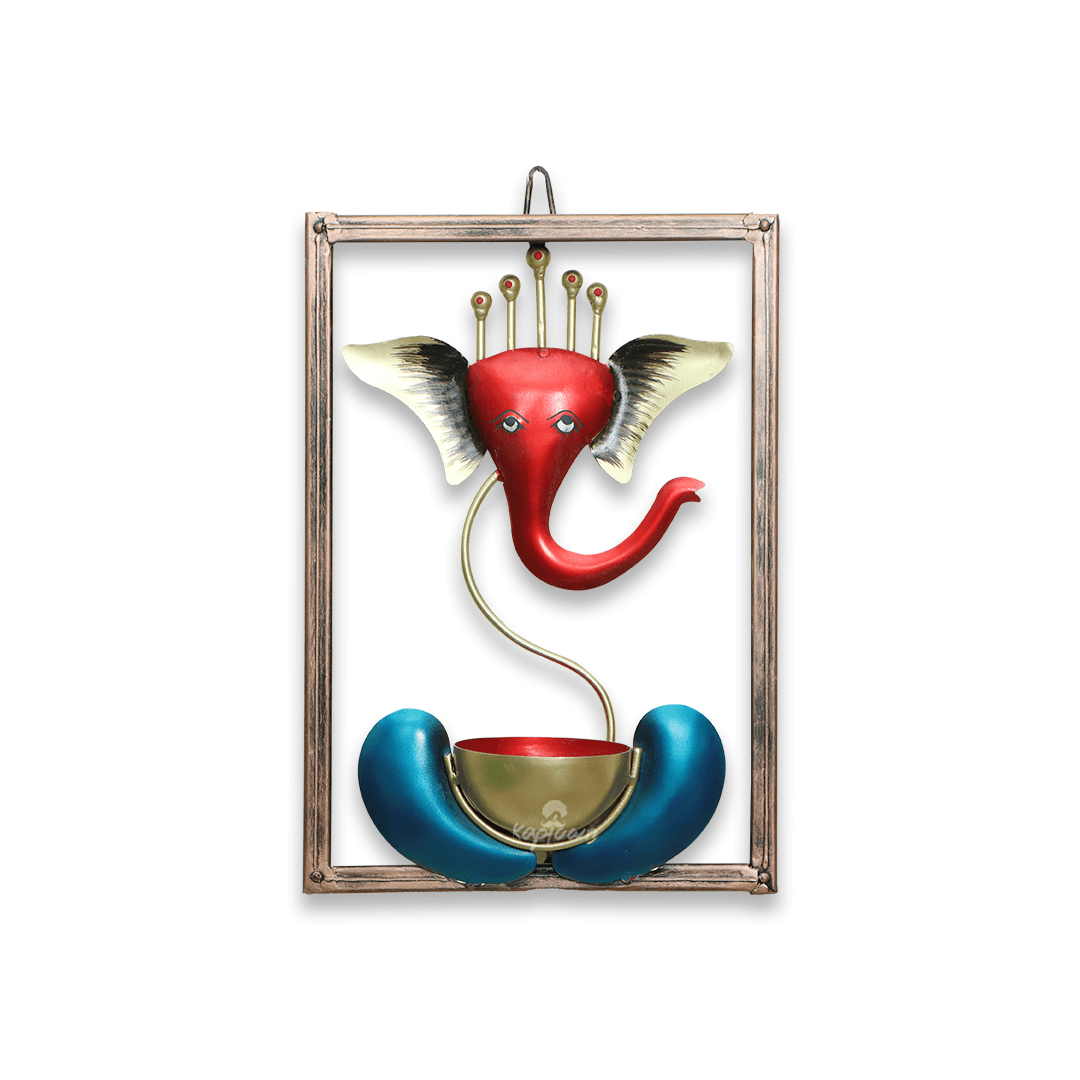 Ganesha Wall Hanging Home Decor Antique Look Handicraft Copper