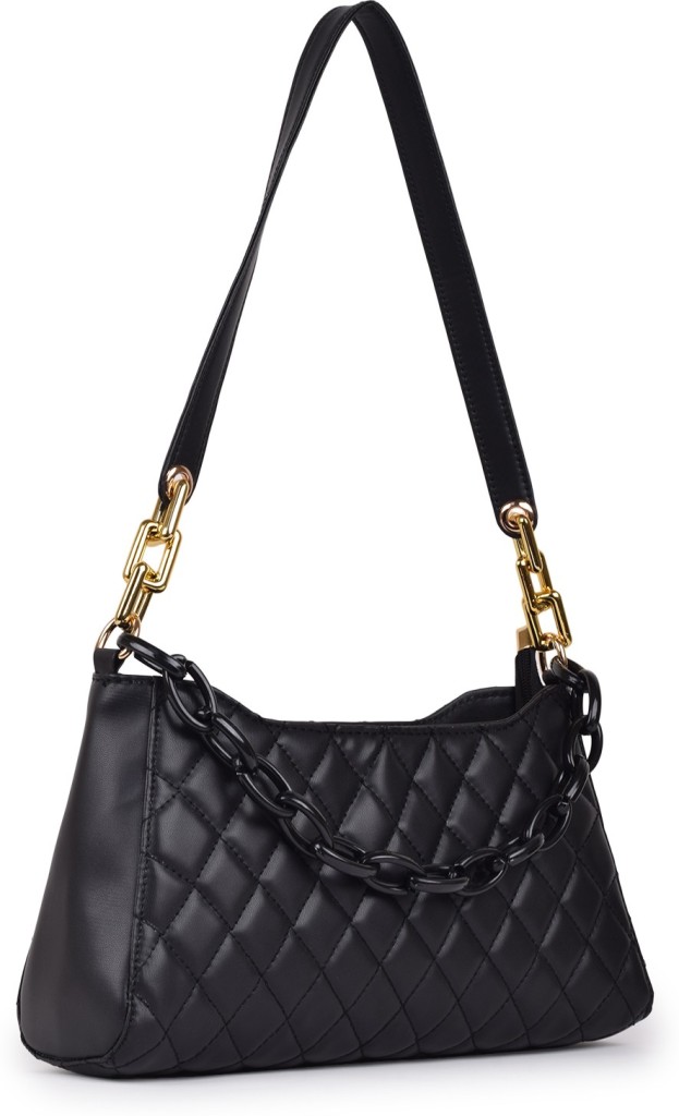 FOMMILWomen Black Shoulder Bag - Regular Size