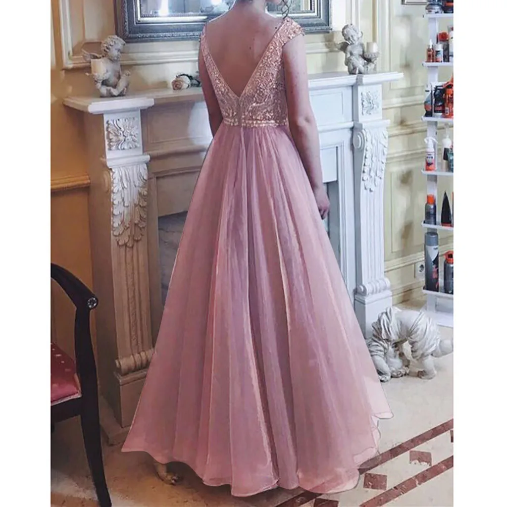 Women Sling Wedding Elegant Shoulder Gauzy pink lace up bridesmaid dresses new spring summer 2023 short Middle long style party