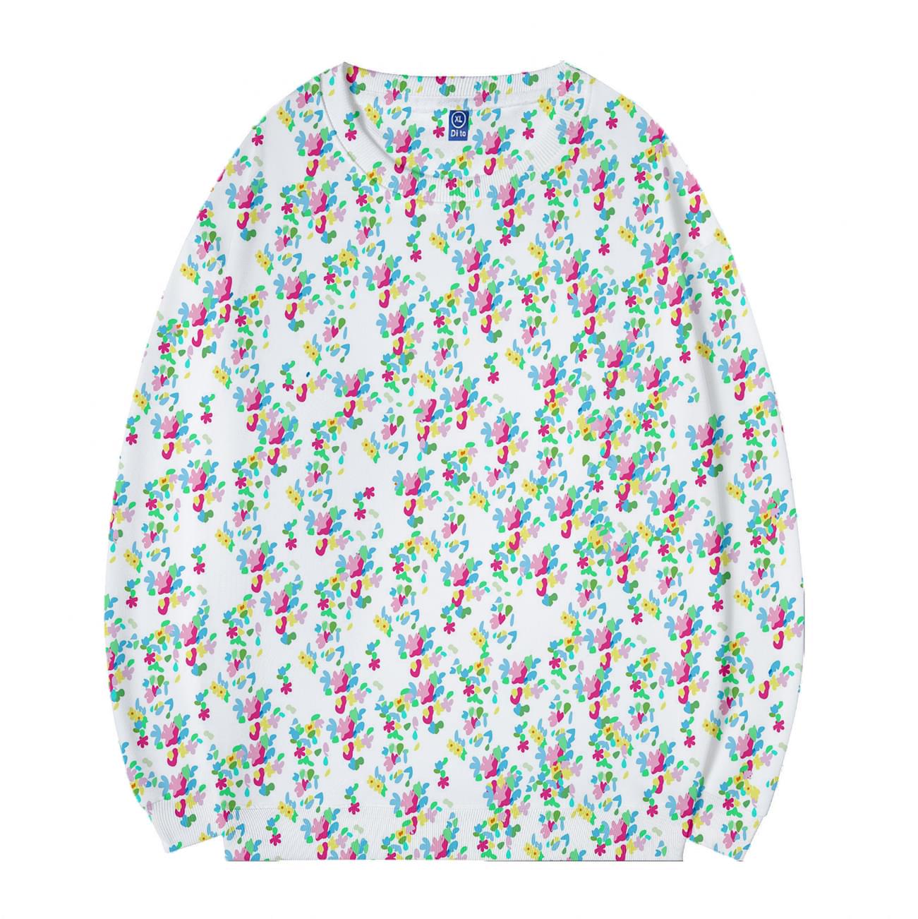 Unisex Pullover Floral Print Hawaii Sweatshirt White