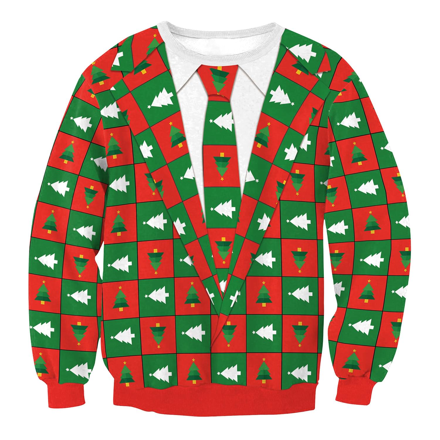 Unisex Santa Suit Print Couple Xmas Pullover
