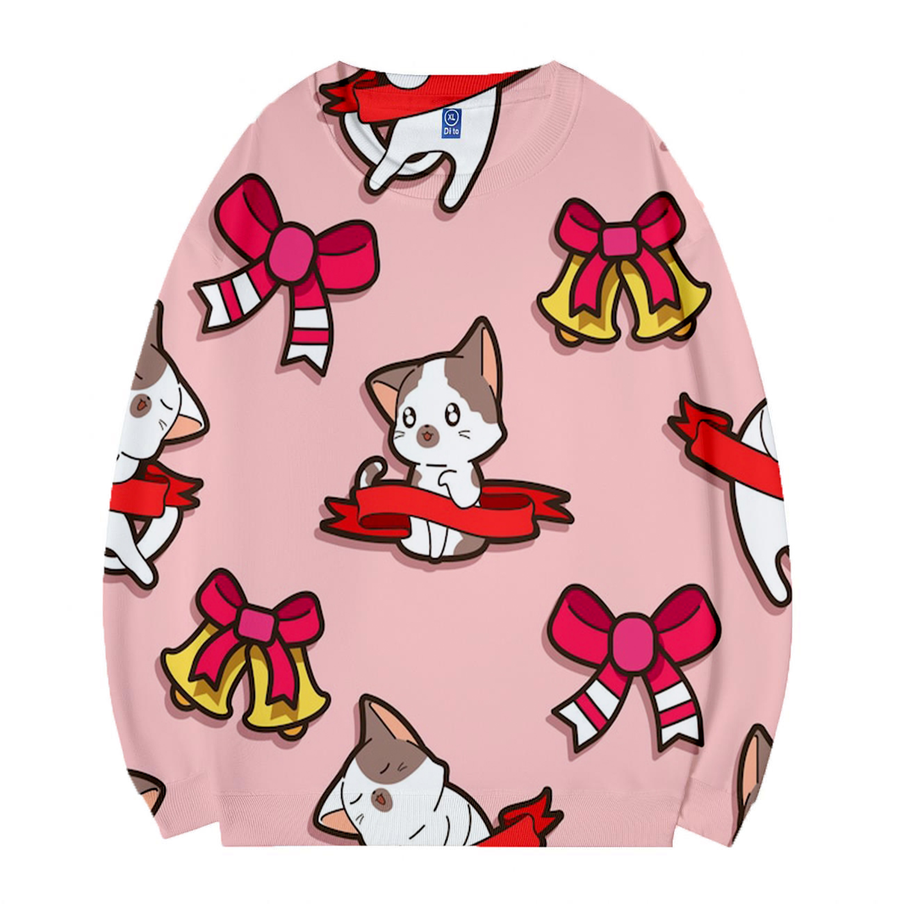 Women Dog Bow Christmas Sweatshirts For Ladies
