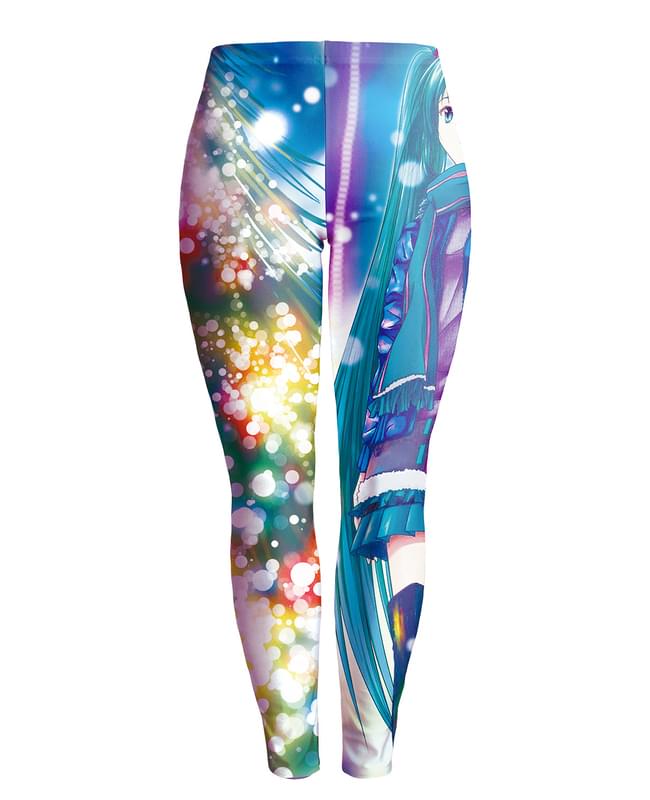Women Cartoon Print Sparkly Christmas Leggings