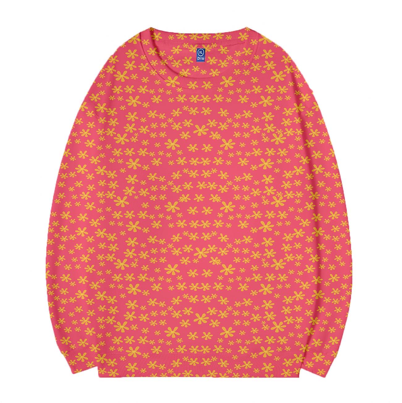 Unisex Pullover Star Print Hawaii Sweatshirt Orange