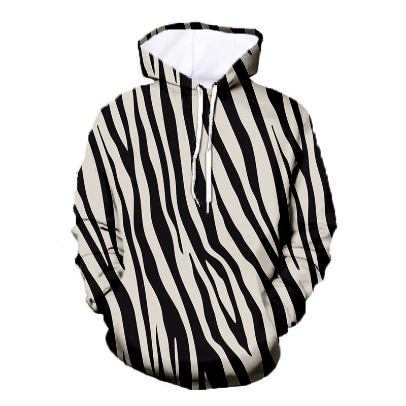 Unisex Pullover Zebra Cheetah Print Hoodie Sweatshirt