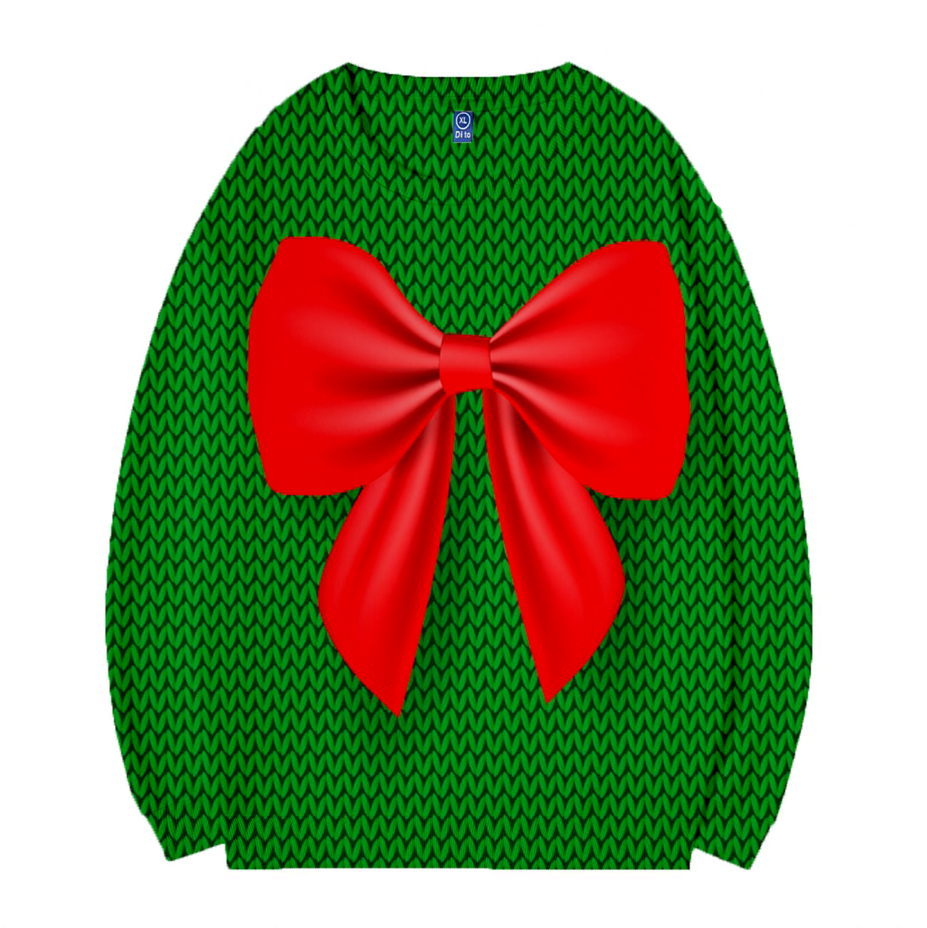 Women Christmas Sweatshirt With Bow Green