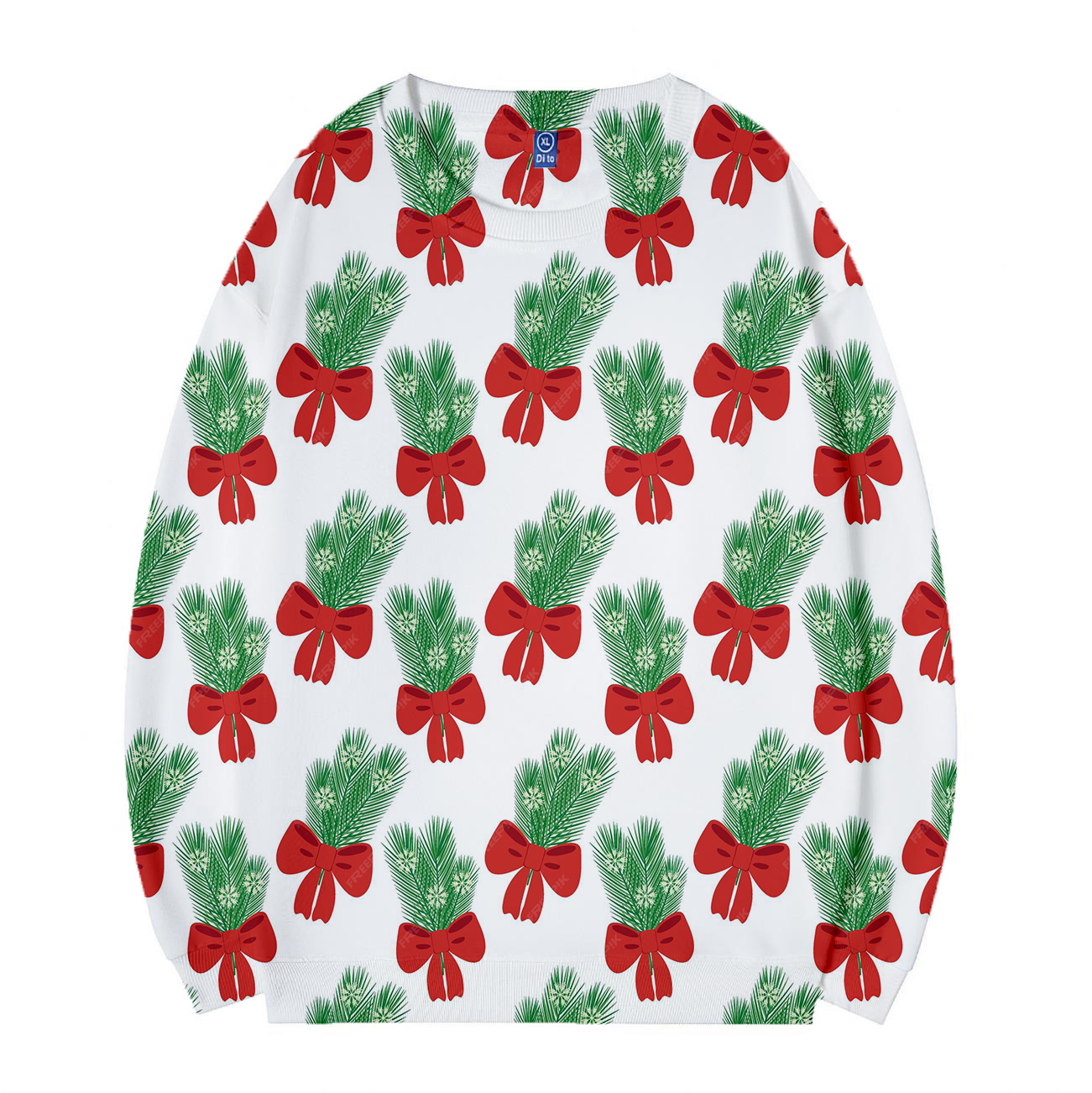 Kids Cute Bow Christmas Sweatshirt White