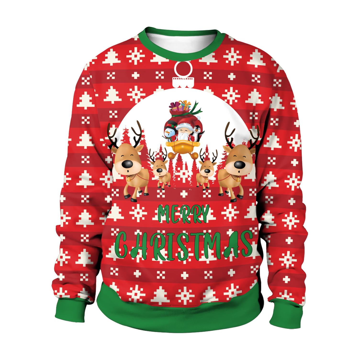 Unisex Merry Christmas Reindeer Christmas Sweatshirt