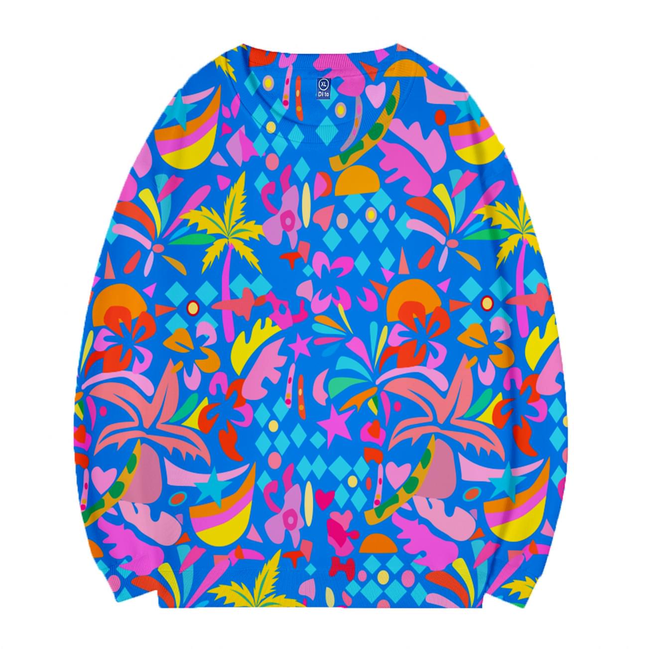 Unisex Pullover Hawaii Sweatshirt Blue