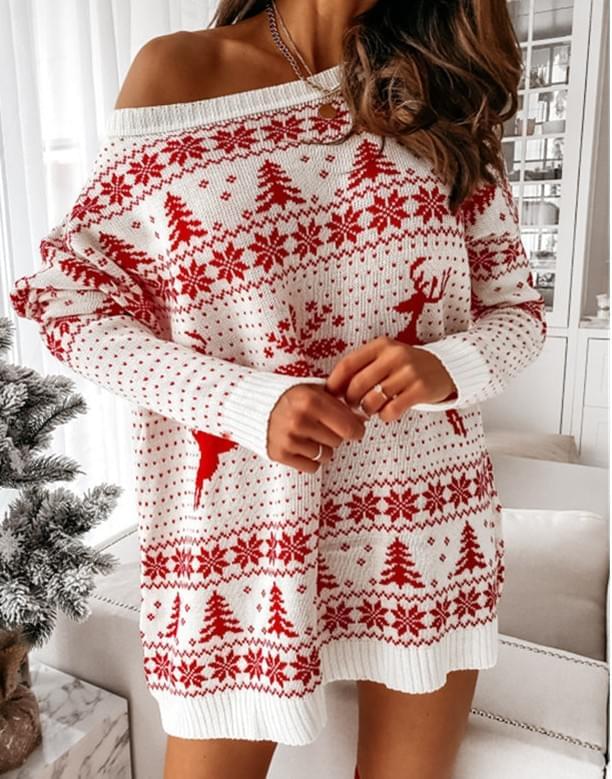 Ladies Snowflake Christmas Tree Jumpers