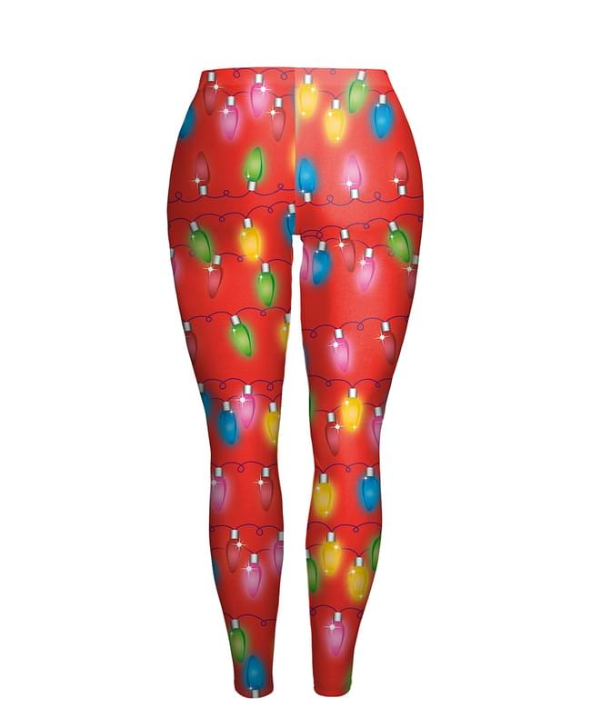 Red Christmas Light High Waisted Leggings Women