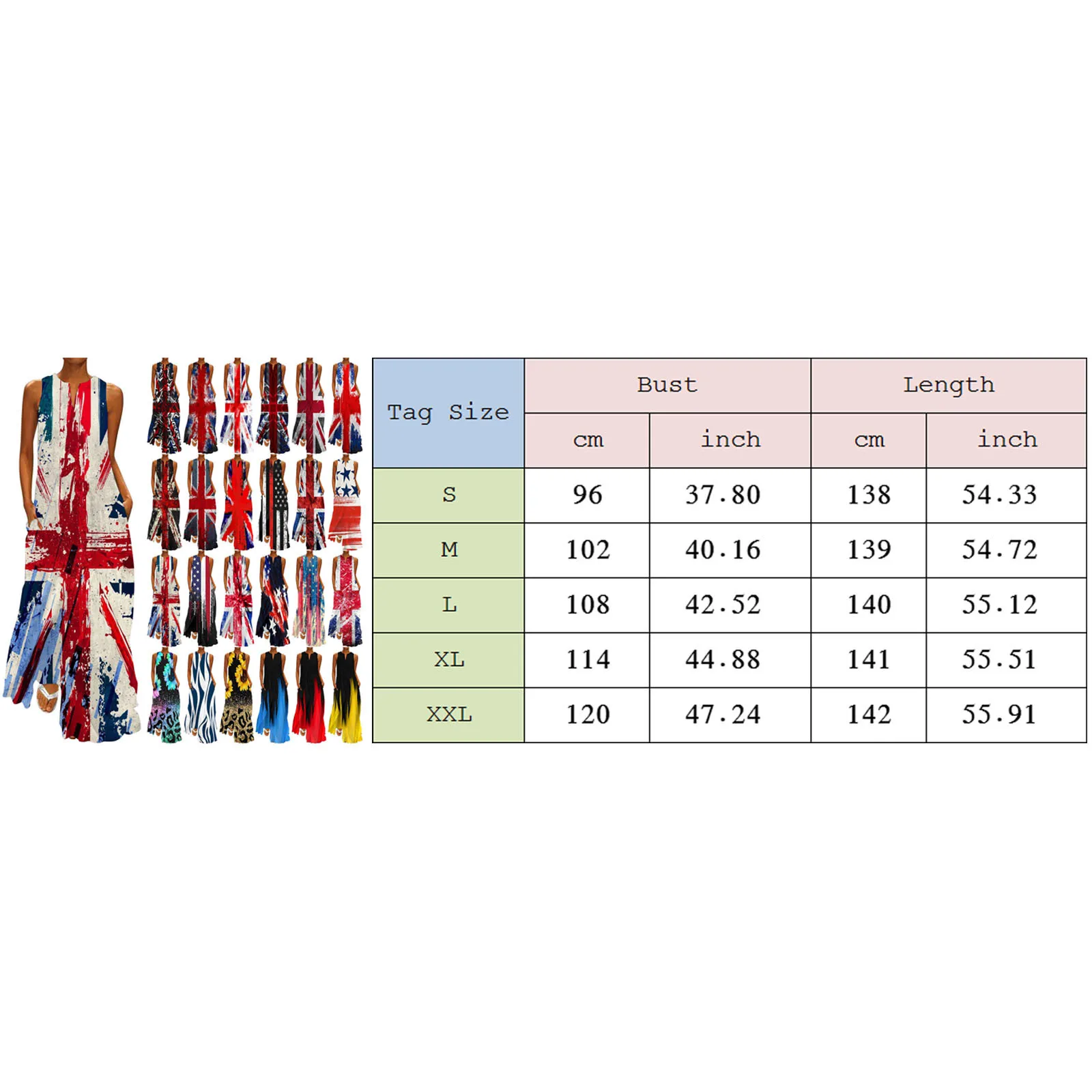 Casual Sleeveless Print V Neck Loose Tank Summer Outfits For Womens Dress Boho Beach Long Sundress With Pockets Women’S Clothing