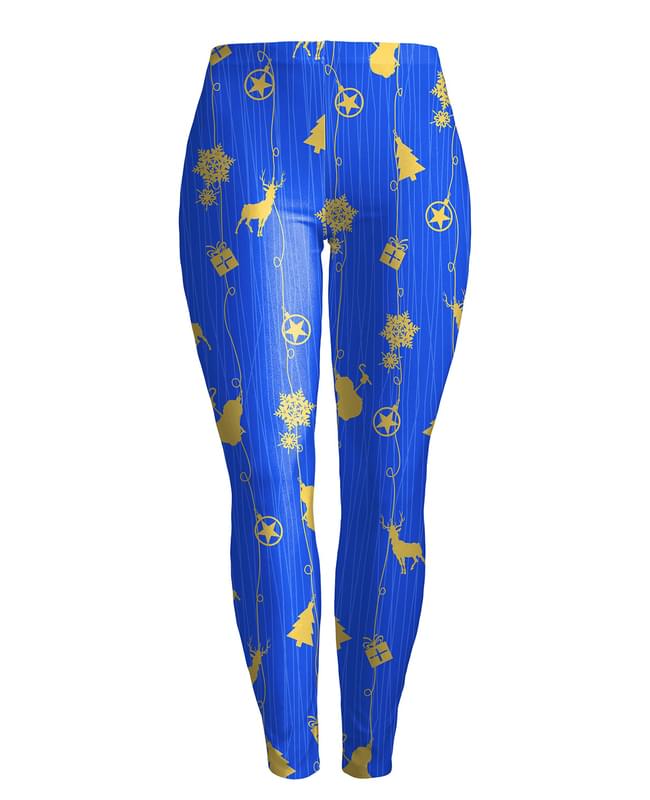 Women Snowflake Reindeer High Waisted Christmas Leggings