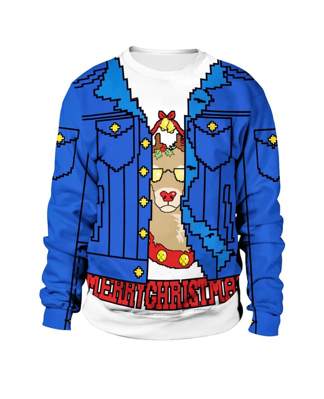 Merry Christmas Reindeer Print Ugly Couples Sweatshirt