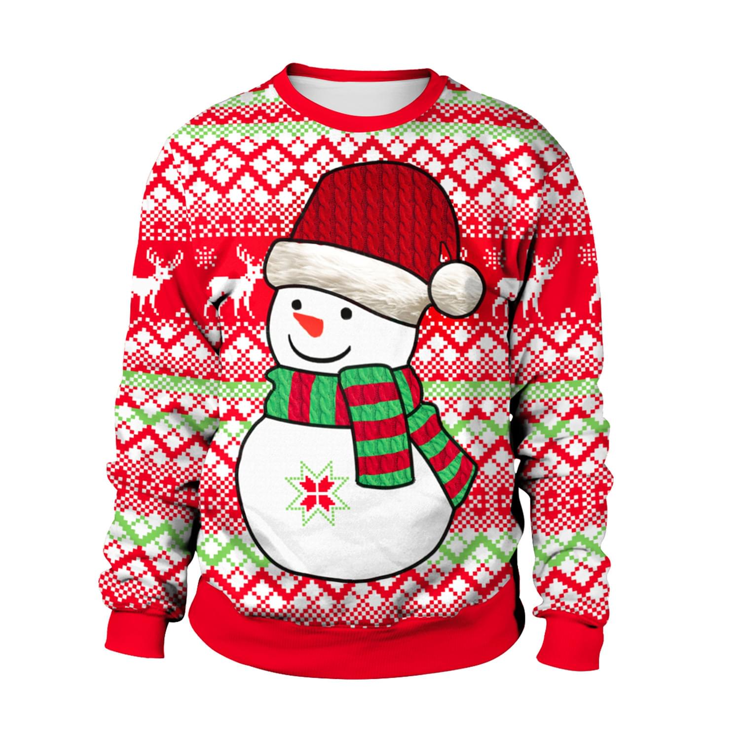 Cute Christmas Snowman Ugly Christmas Sweatshirt Women