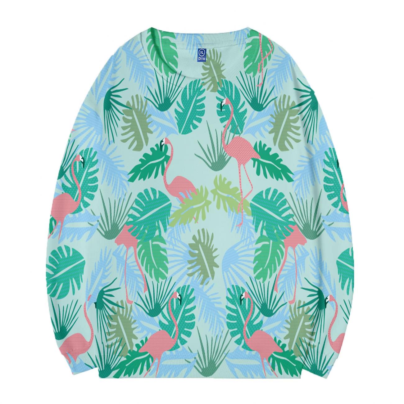 Unisex Pullover Flamingo Print Hawaii Sweatshirt
