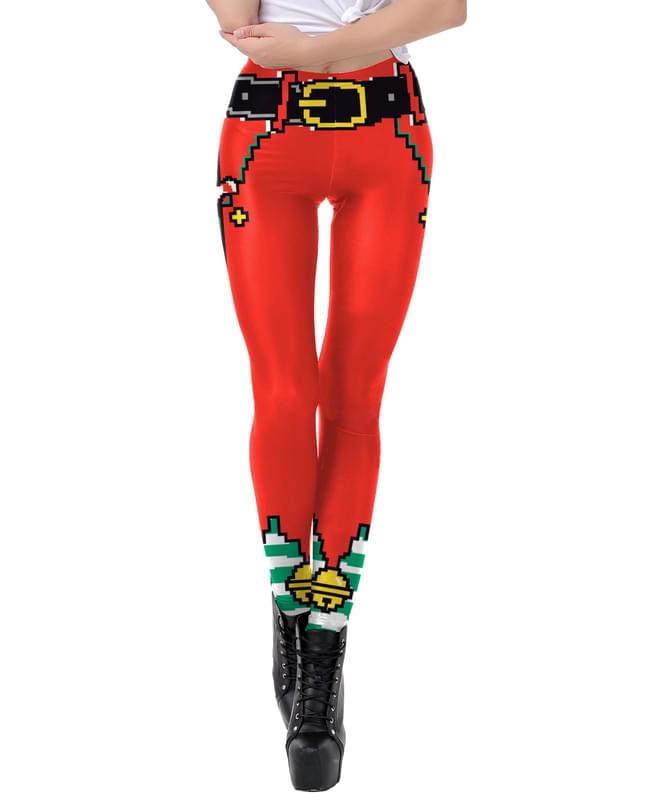 Red Women Ugly Christmas Workout Leggings