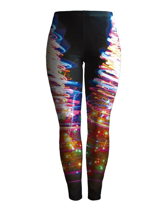 Women High Waisted Christmas Light Leggings