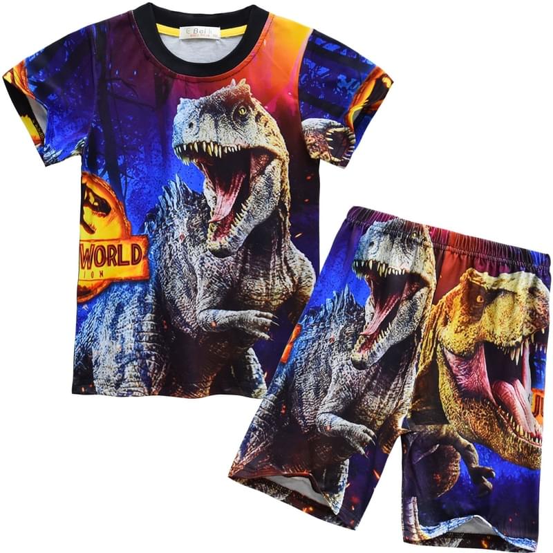 Boy 3D Dinosaur Tyrannosaurus Print 2 Piece Outfits