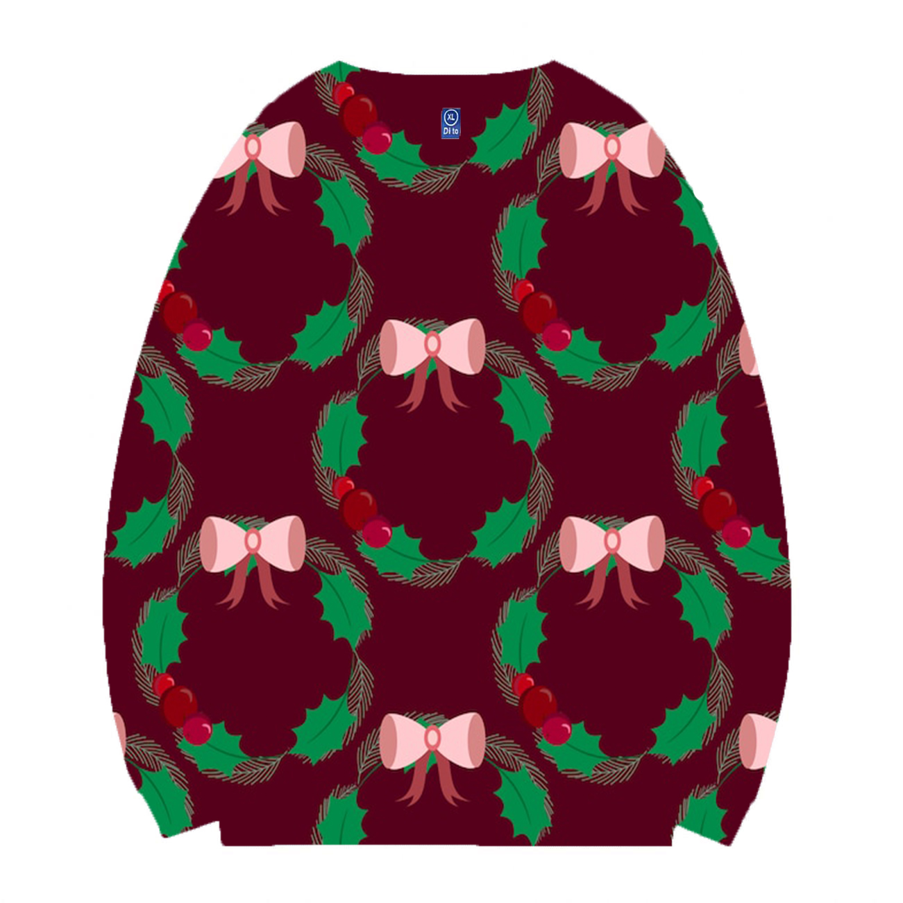 Kids Cute Christmas Sweatshirt With Bow Brown