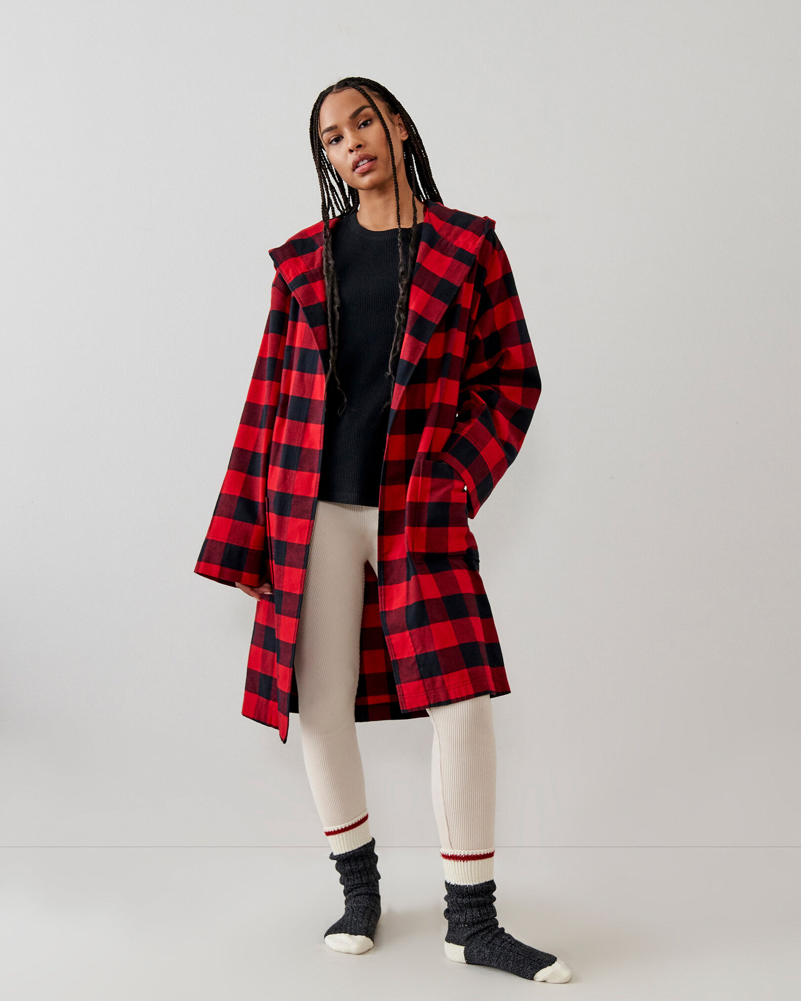 Park Plaid Hooded Robe