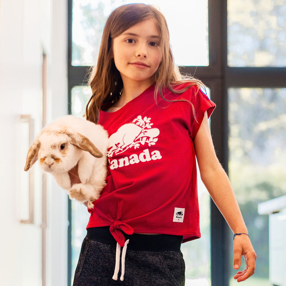 Roots Girls Canada Tie T-shirt