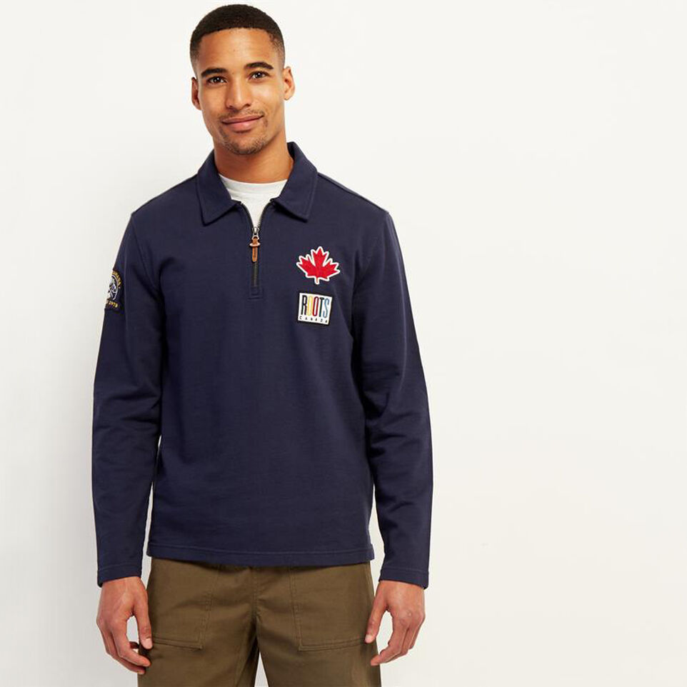 Roots Camp Patch Zip Polo