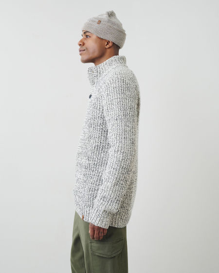 Snowy Fox Buttoned Mock