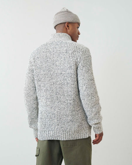 Snowy Fox Buttoned Mock