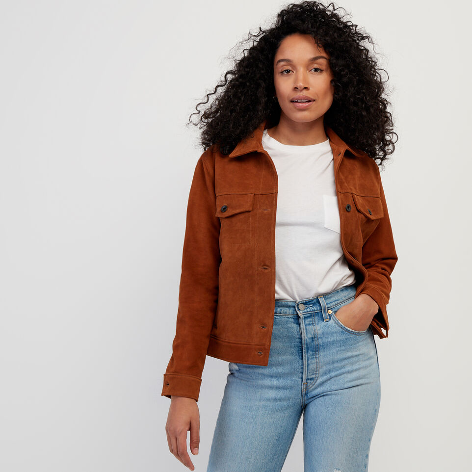 Roots Womens Trucker Jacket Suede