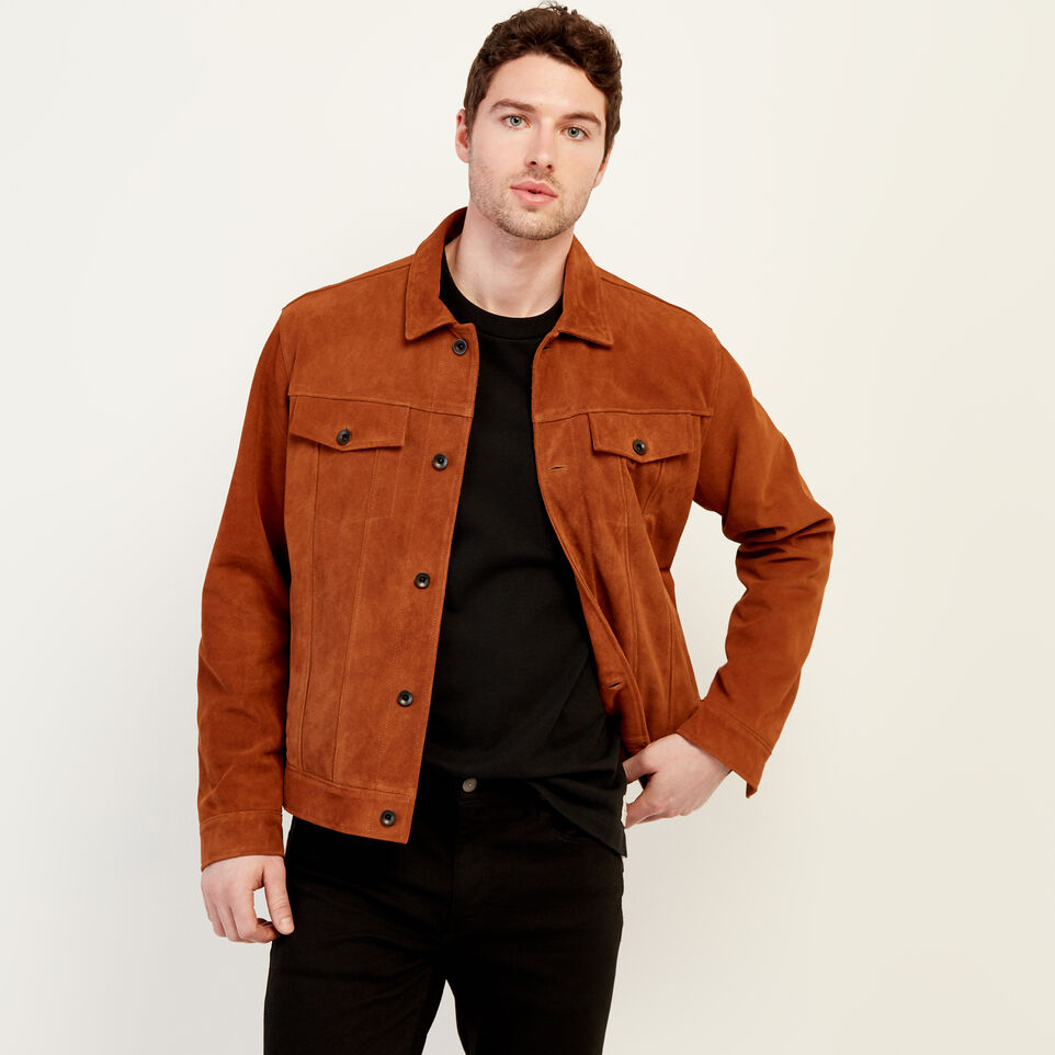 Roots Mens Trucker Jacket Suede