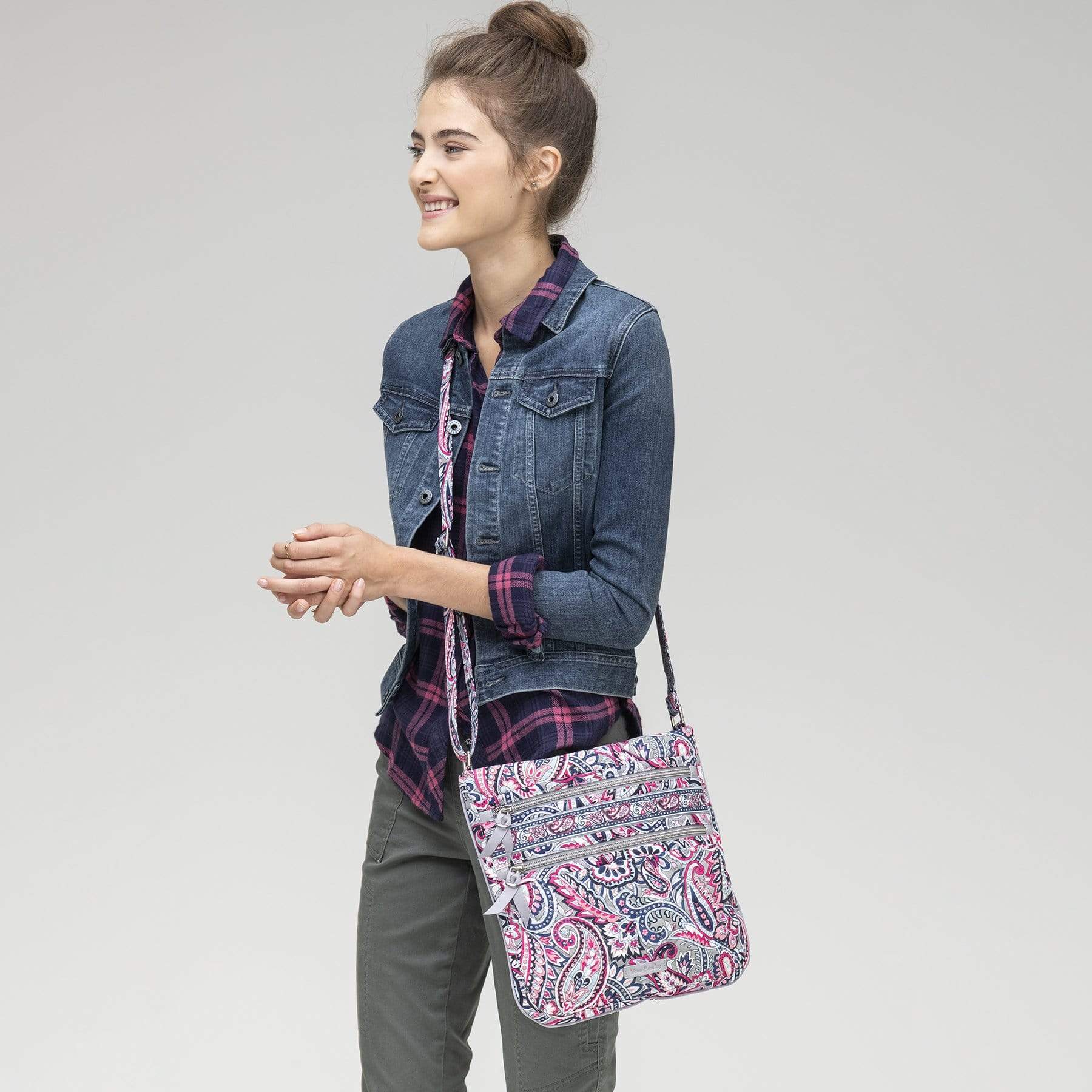 Triple Zip Hipster Crossbody Bag