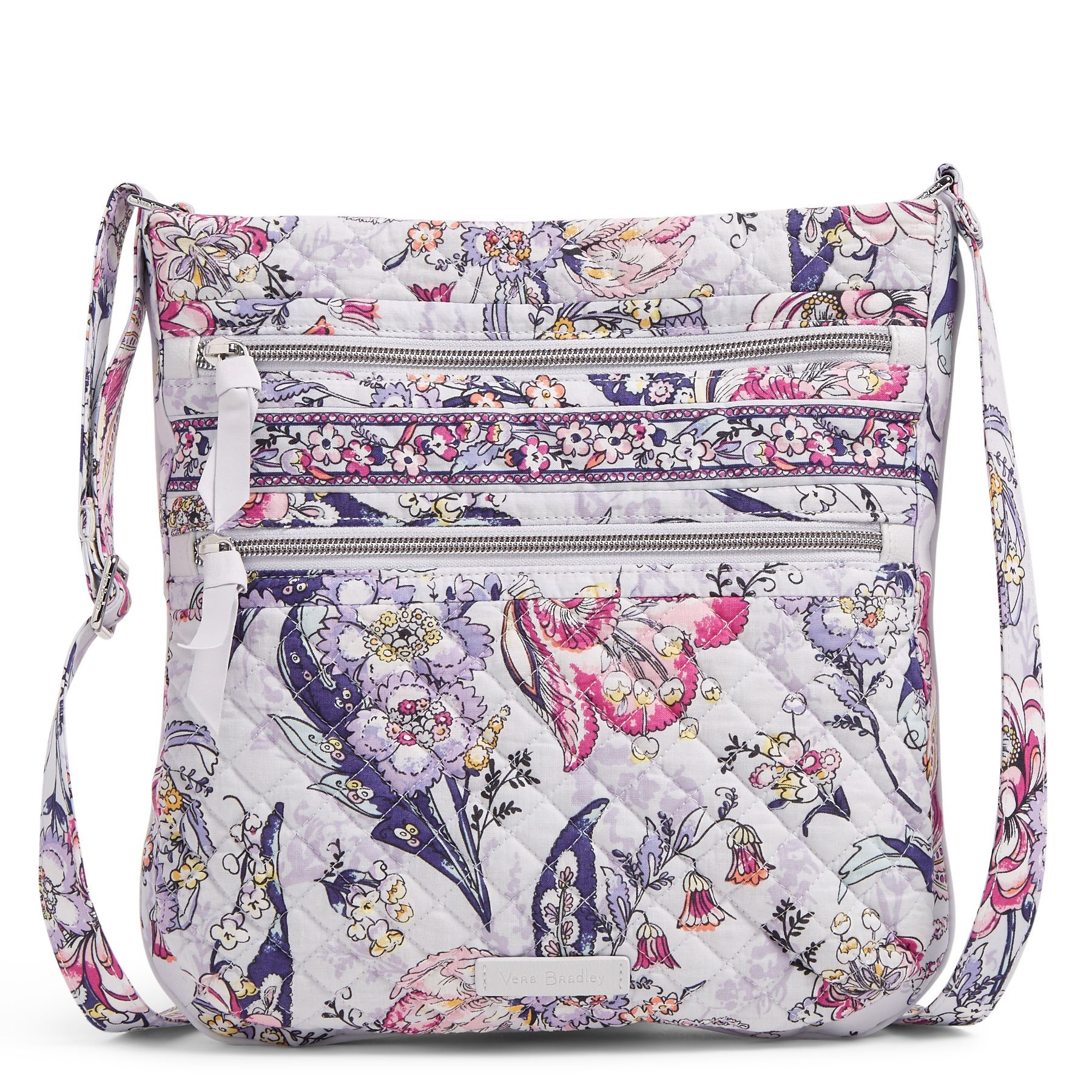 Triple Zip Hipster Crossbody Bag