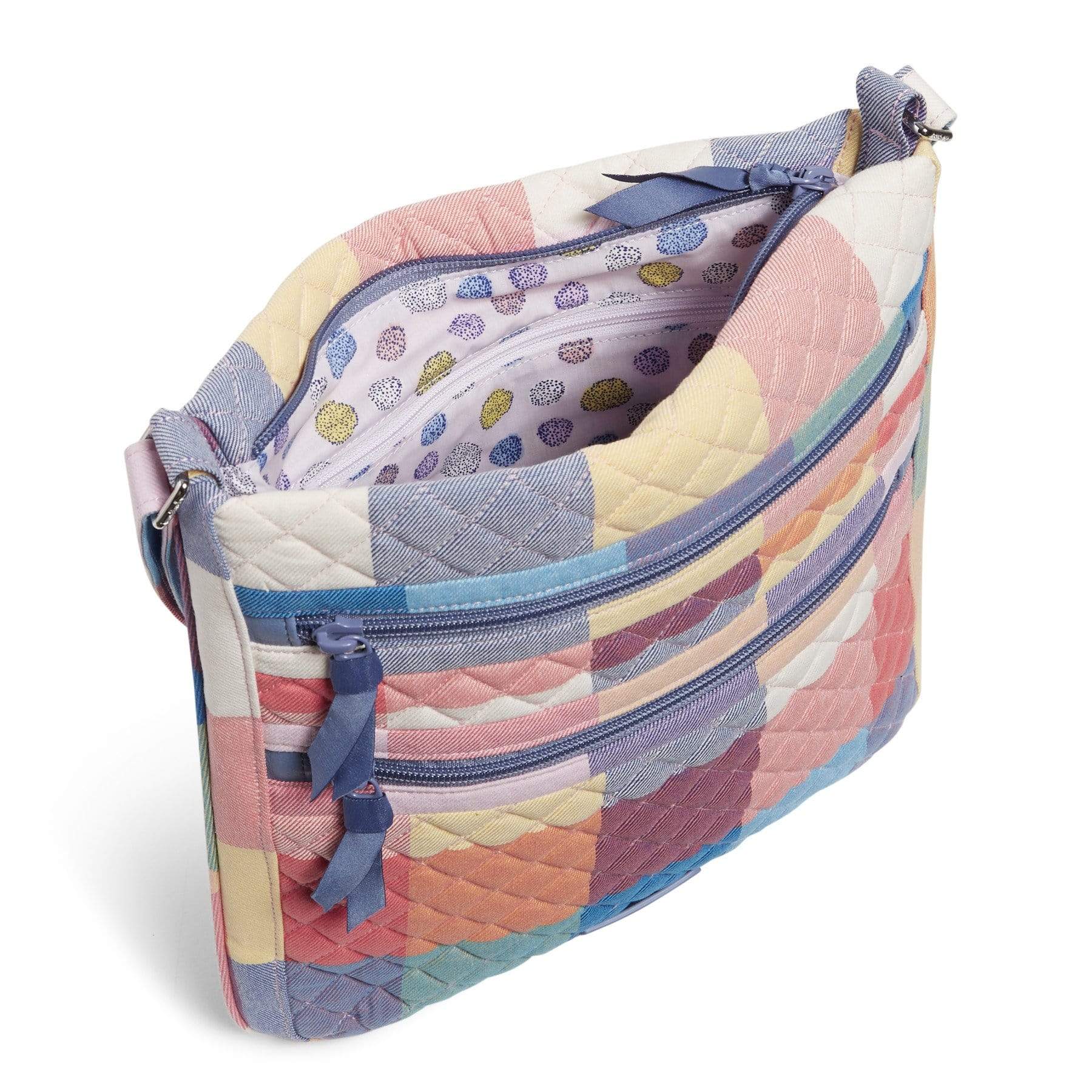 Triple Zip Hipster Crossbody Bag