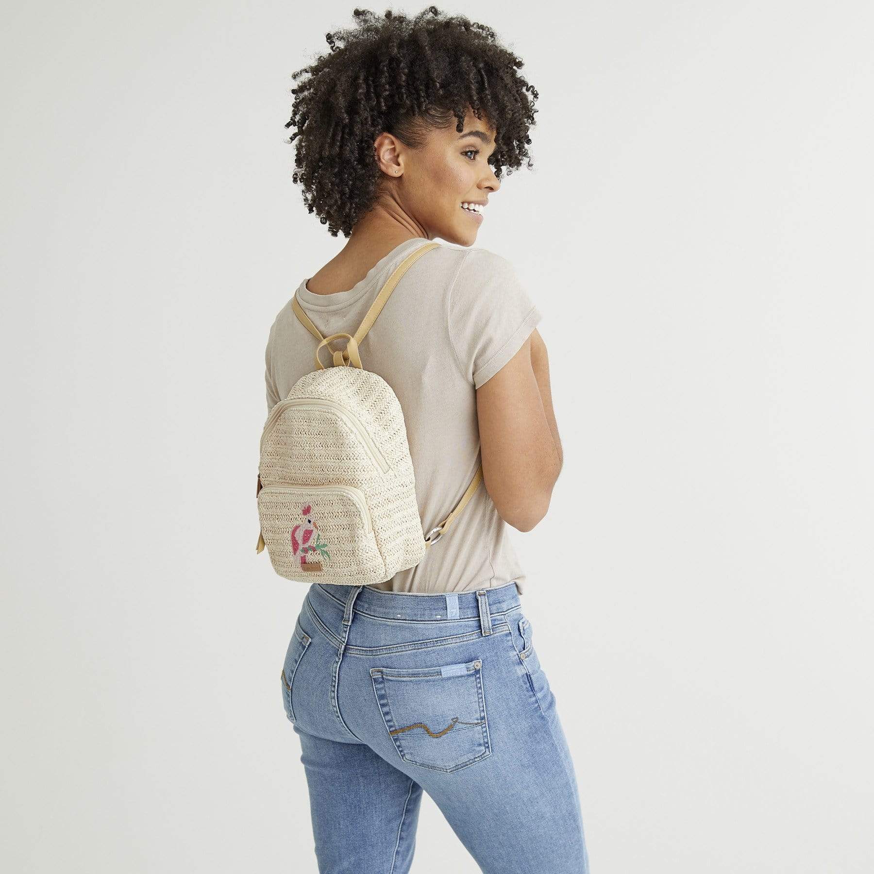 Straw Mini Convertible Backpack