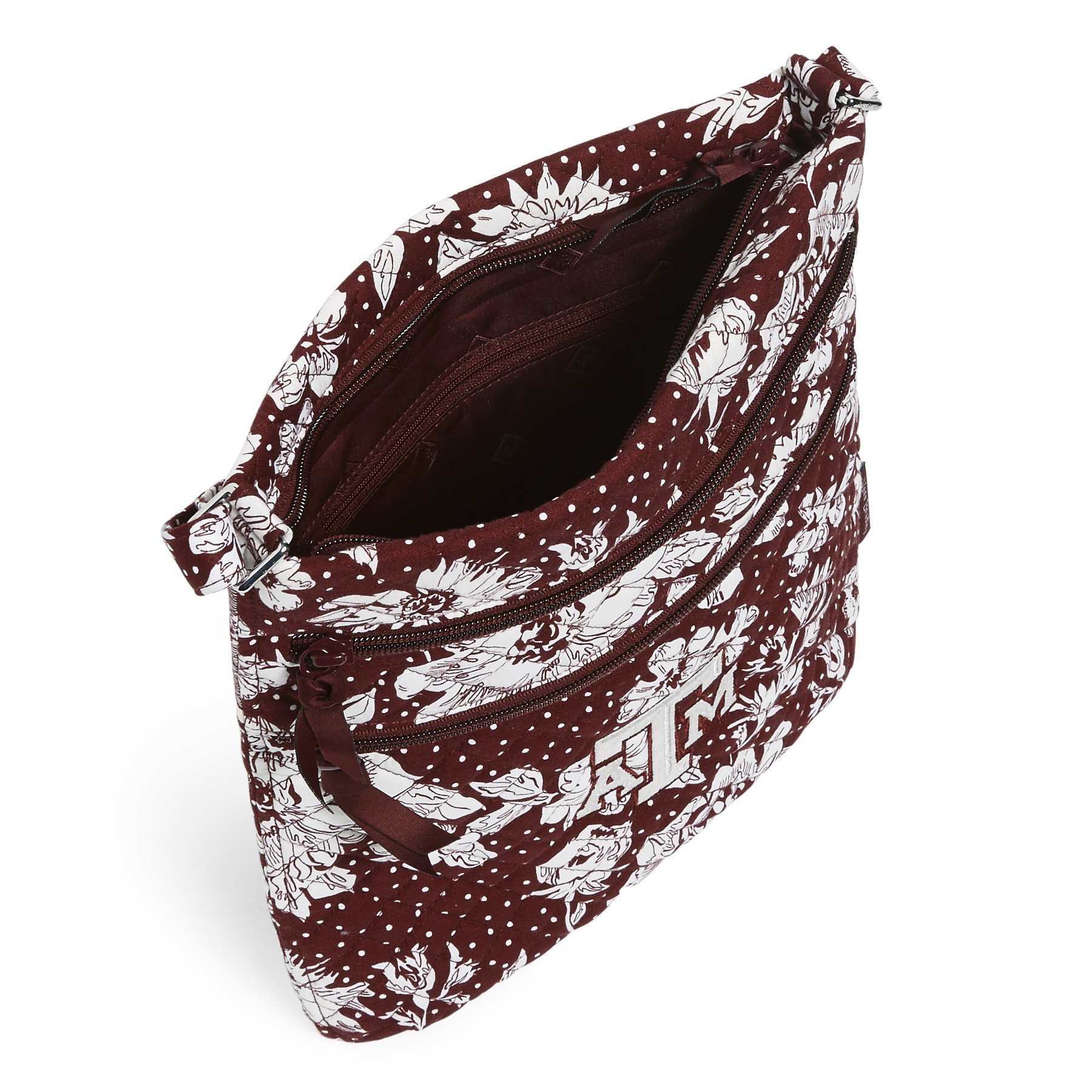 Collegiate Triple Zip Hipster Crossbody Bag