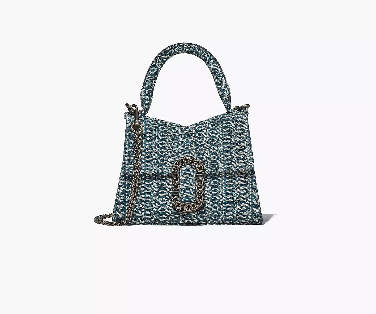 THE WASHED MONOGRAM DENIM ST. MARC MINI TOP HANDLE