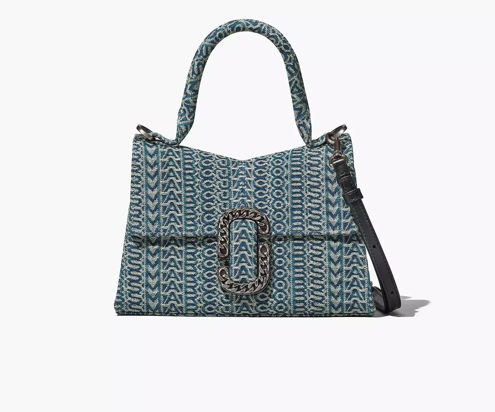 THE WASHED MONOGRAM DENIM ST. MARC TOP HANDLE