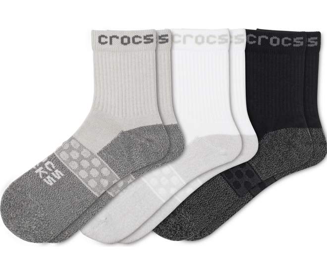 Crocs Socks Adult Quarter Solid 3-Pack