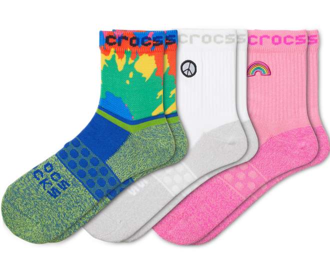 Crocs Socks Adult Quarter Graphic 3-Pack