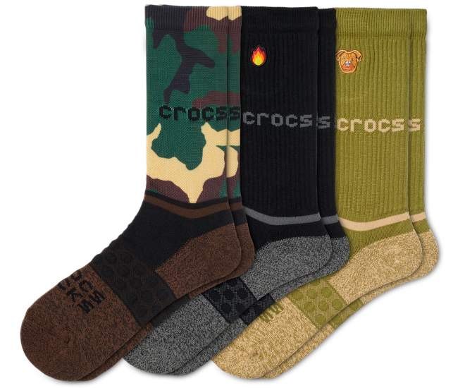 Crocs Socks Adult Crew Graphic 3-Pack