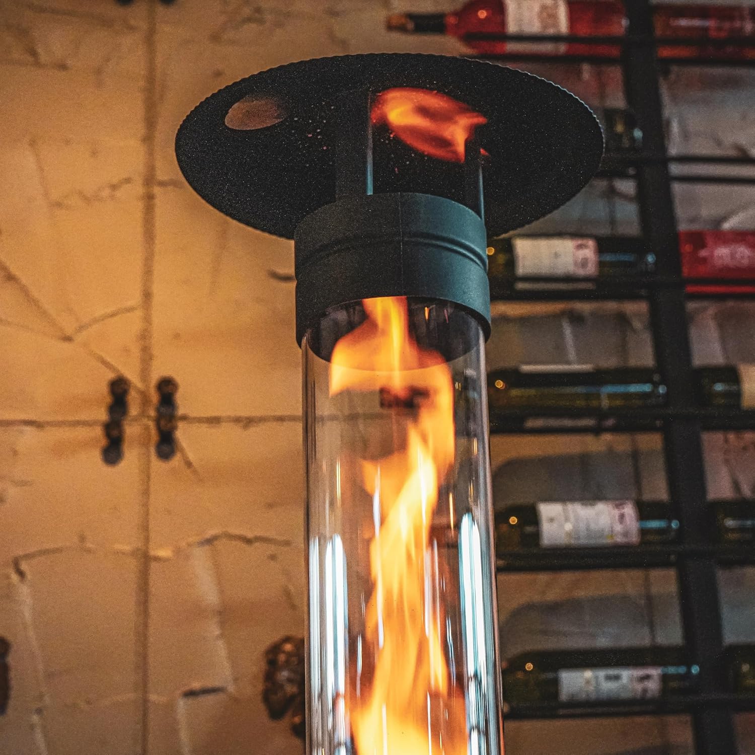 Atlas Authentic Wood Pellet Patio Heater – Smokeless Flame, Portable with Wheels, Easy Cleanout – Durable, Modern Look for Home, Garden & Camping