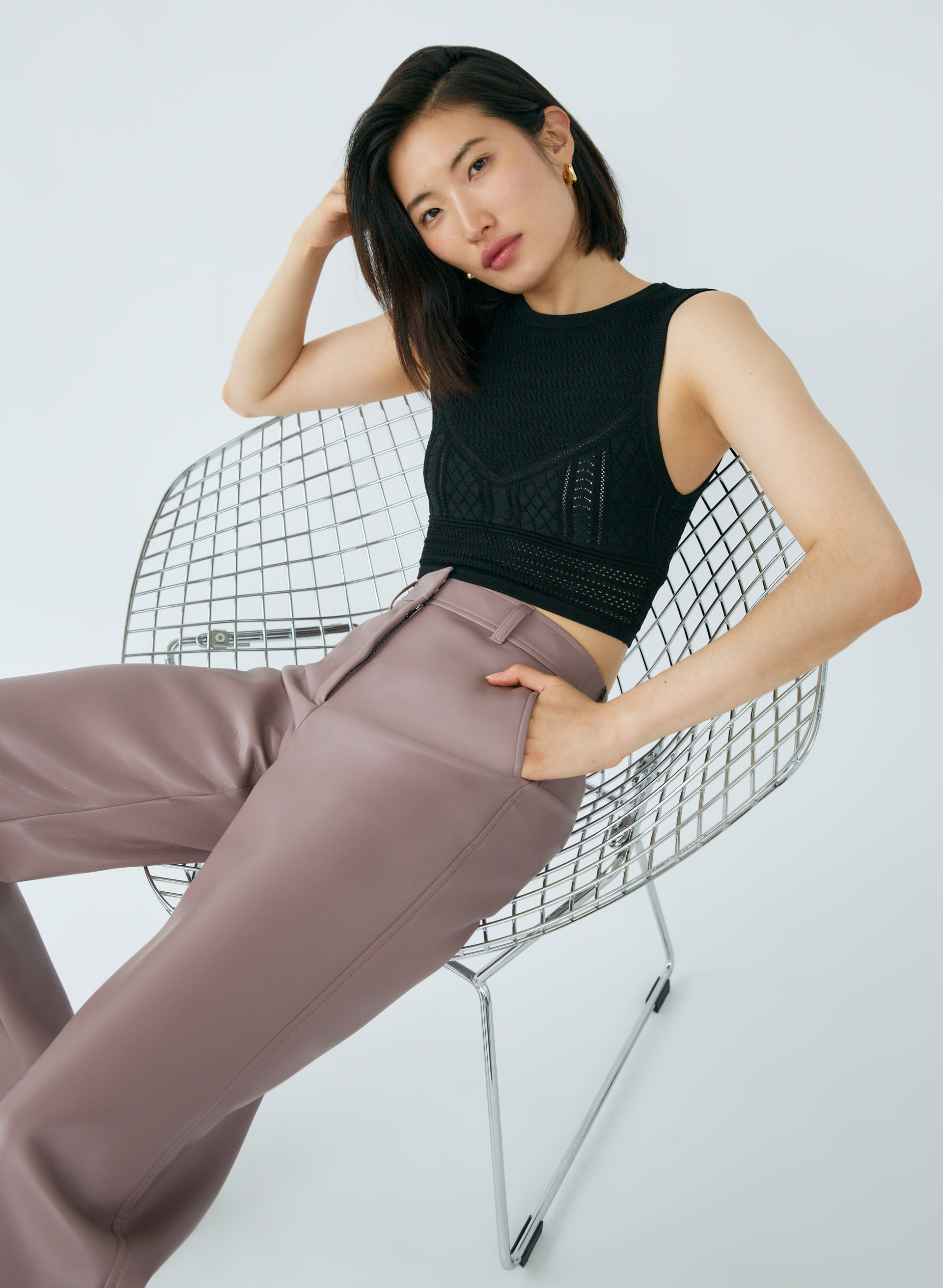 Pointelle Cropped Tank