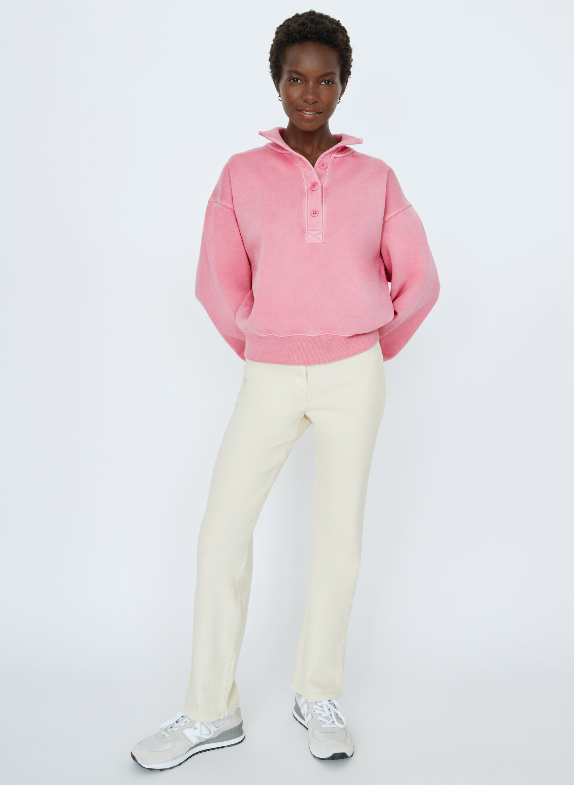 Free Fleece Button Sweatshirt