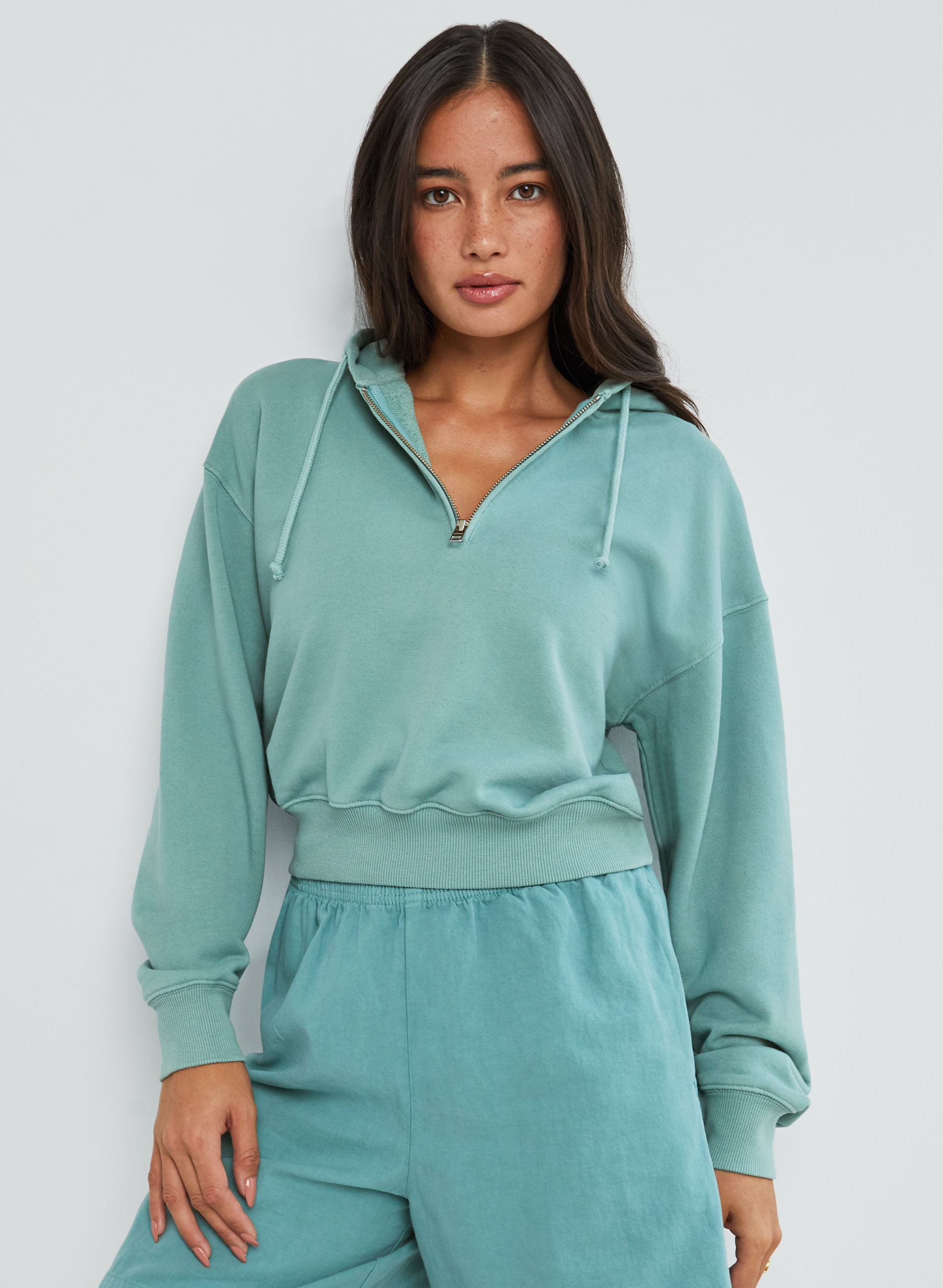 Free Terry Fleece 1/4-Zip Hoodie